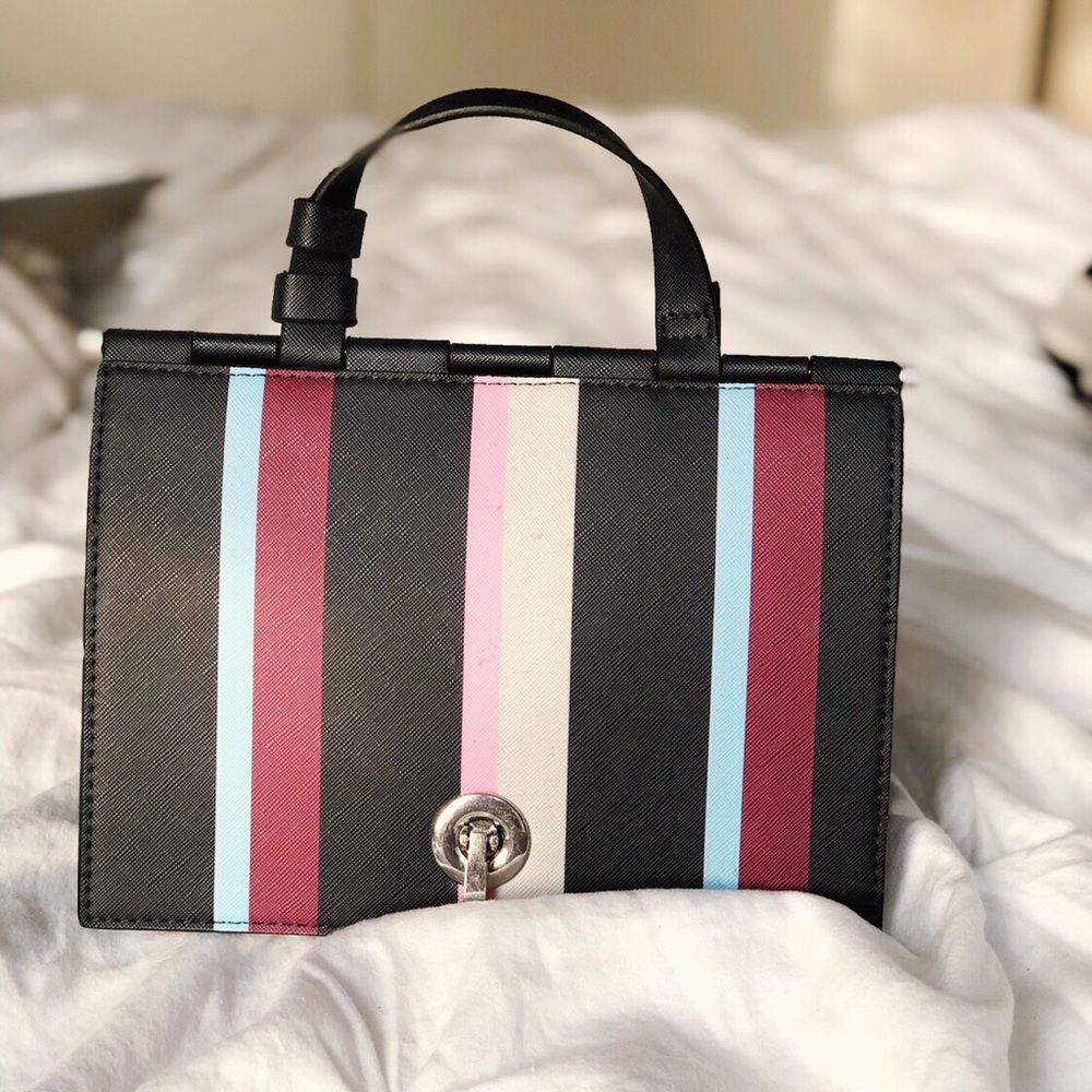 Zara Striped Top Handle Bag
